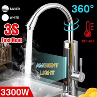 3300w 220v instant electric water heater faucet tap led ambient light temperature display bathroom instant heating tap