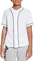kids baseball jersey button boys short sleeve t shirts hip hop fashion casual sports solid color shirt