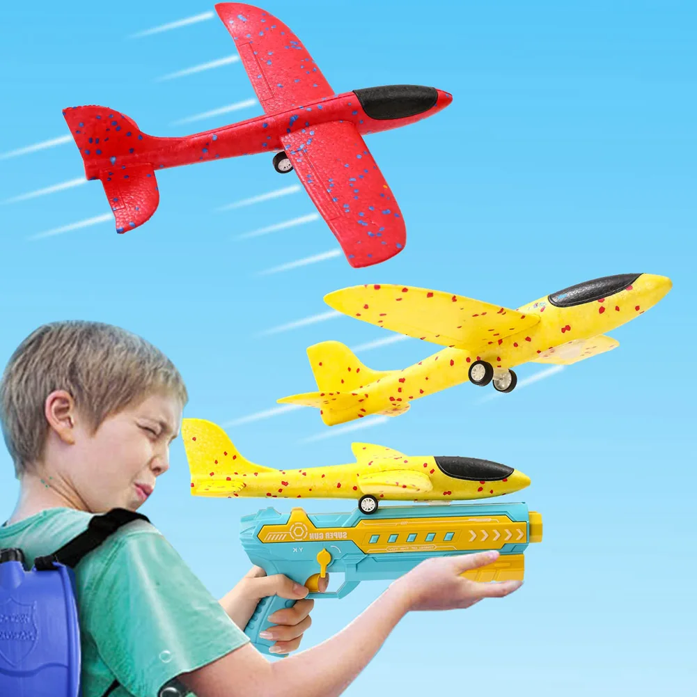 

Hand Throw Catapult Airplane Launcher EPP Bubble Foam Aircraft Foam Glider Plane Toys For Kids Aircraft Guns Shooting Game Toy