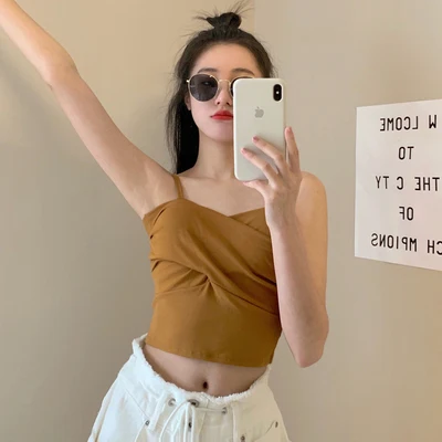 

A Short sleeveless bottoming shirt, sexy camisole, female tight-fitting T-shirt, top