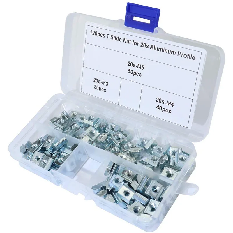 Акция! Набор Т-образных гаек для экструзии алюминия 6 мм (M3 M4 M5) 120 шт. |