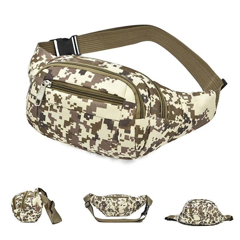 Camouflage Cycling Chest Bag Mens Fanny Pack Crossbody Outdoor Travel Casual Chest Bag Shoulder Hiking Pouch Waist Bag