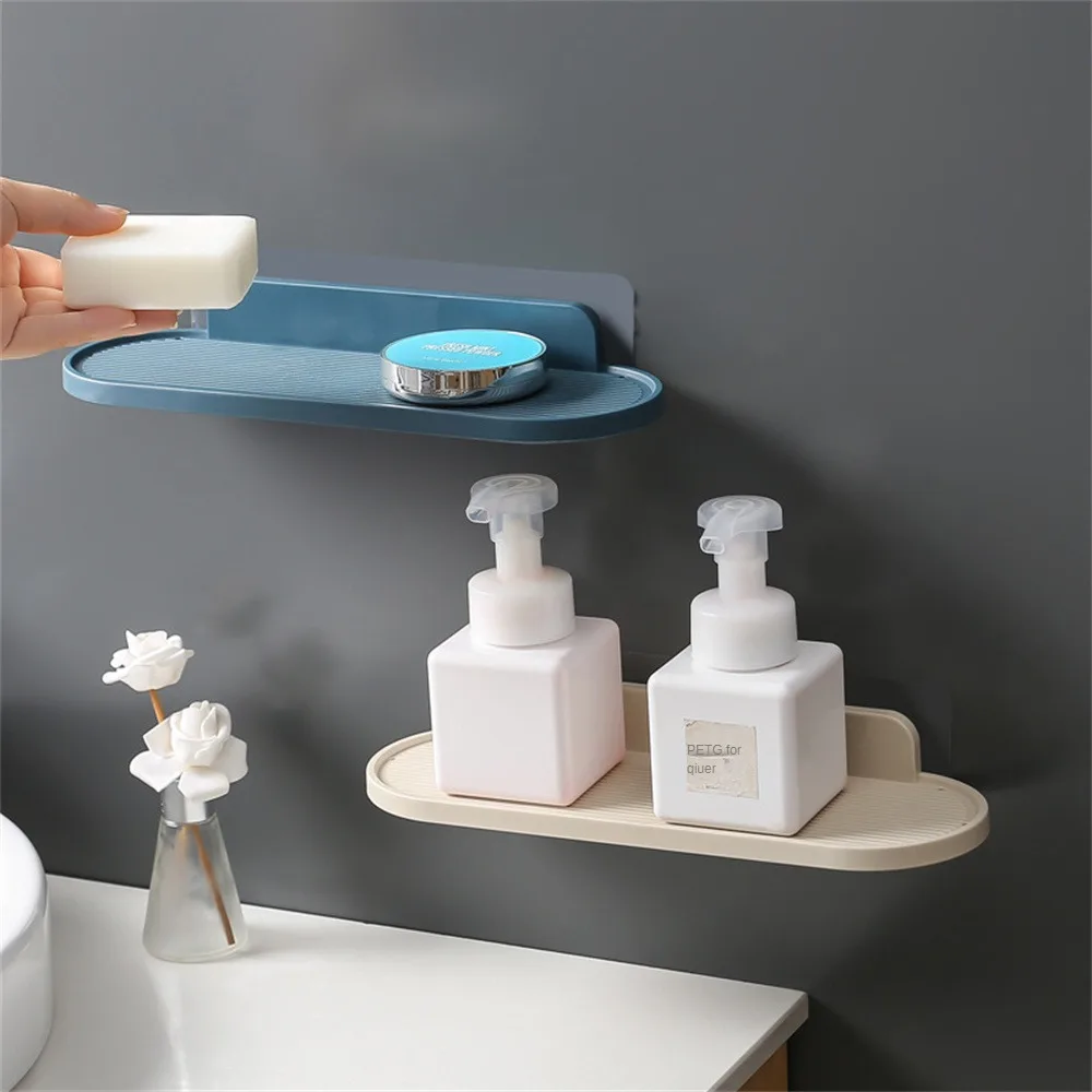 

29 10cm Nail-free Kitchen Storage Holder Plastic Kitchen Wall Shelf Stable Bathroom Corner Shelf Kitchen Bathroom Accessories