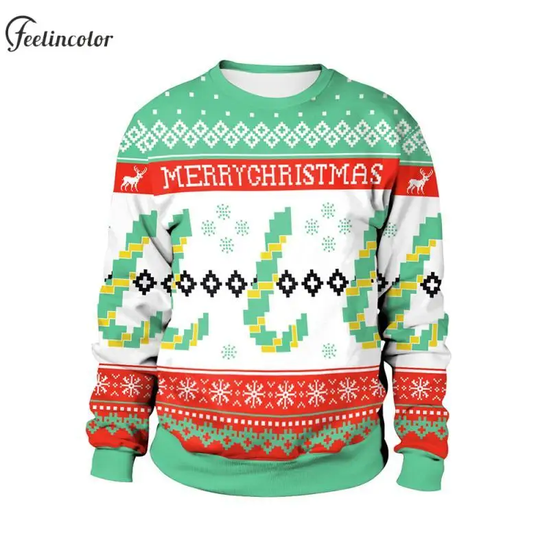 Снеговик Санта-Клаус Мужчины Уродливый Рождественский Свитшот Лось Альпака