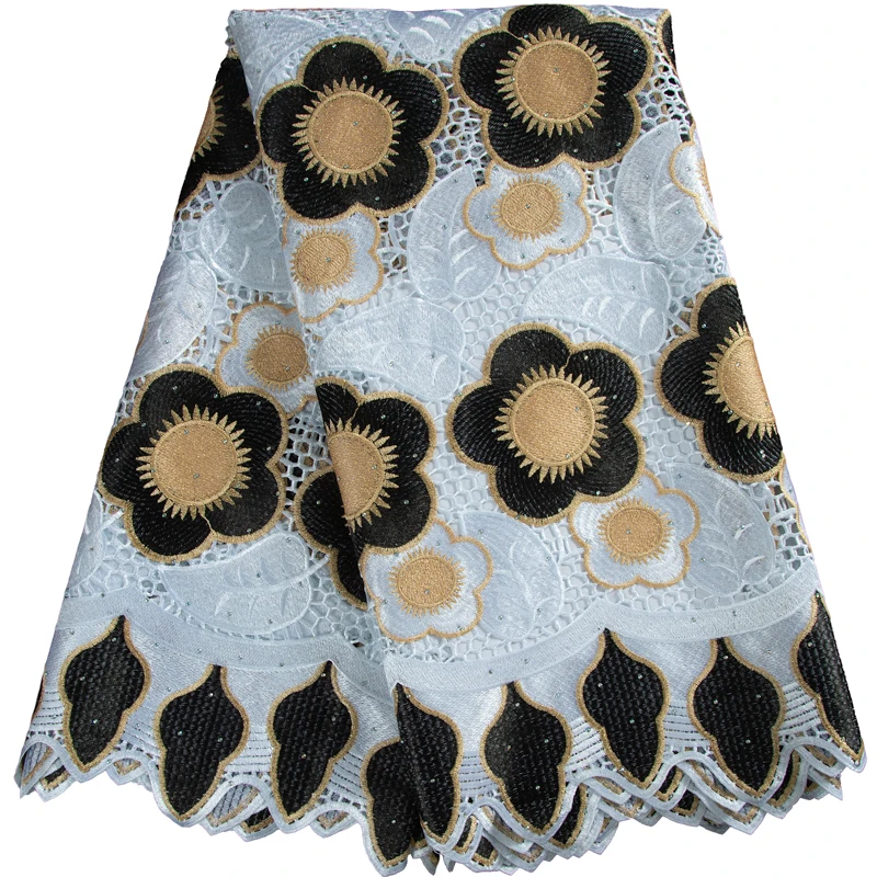 

Водорастворимая кружевная ткань Kalum Bicolored для свадебных платьев 2023 Высококачественная африканская кружевная ткань для шитья 5 ярдов F3192