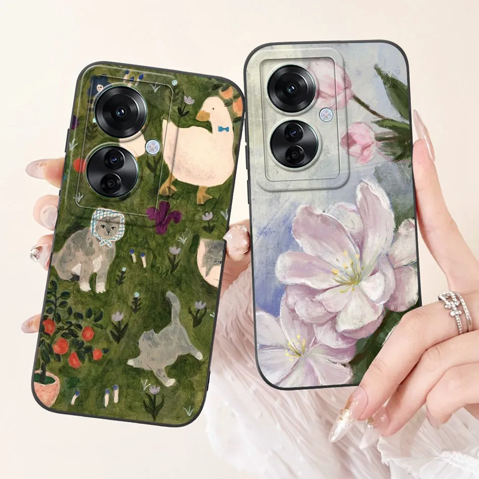 Для OPPO Reno11 F 5G Reno 11F CPH2603 2024 элегантная печатная камера защитные противоударные