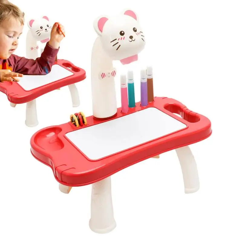 

Проектор для рисования для детей, Игрушка-проектор с 12 цветными ручками, набор для рисования, детский проектор, стол для эскизов