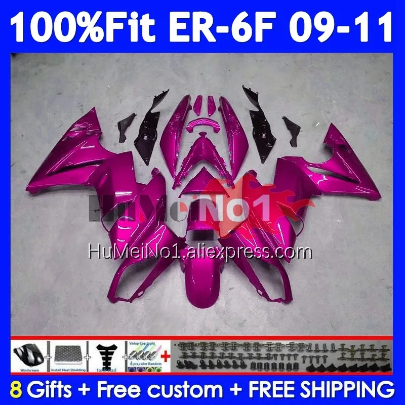 Фото OEM Корпус для KAWASAKI NINJA 650R ER 6F ER6 ER 6 F ER-6F 09-11 246No.36 Gloss Rose ER6F 09 10 11 650 R 2009 2010 обтекатели №1