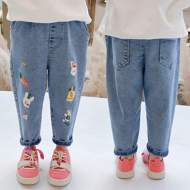 

Girl Leggings Kids Baby Long Jean Pants Trousers 2022 Cartoon Spring Autumn Cotton Formal Sport Teenagers Children Clothing