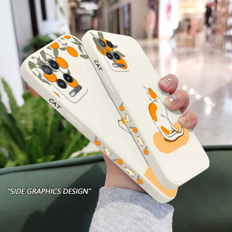 Little Orange Cat Phone Case For OPPO A54 A74 A57 A96 A76 A36 A95 A12 A15 A15S A16 A16K A9 A5 2020 Reno 8 8Z 7 7Z 6 5 F9 4G 5G