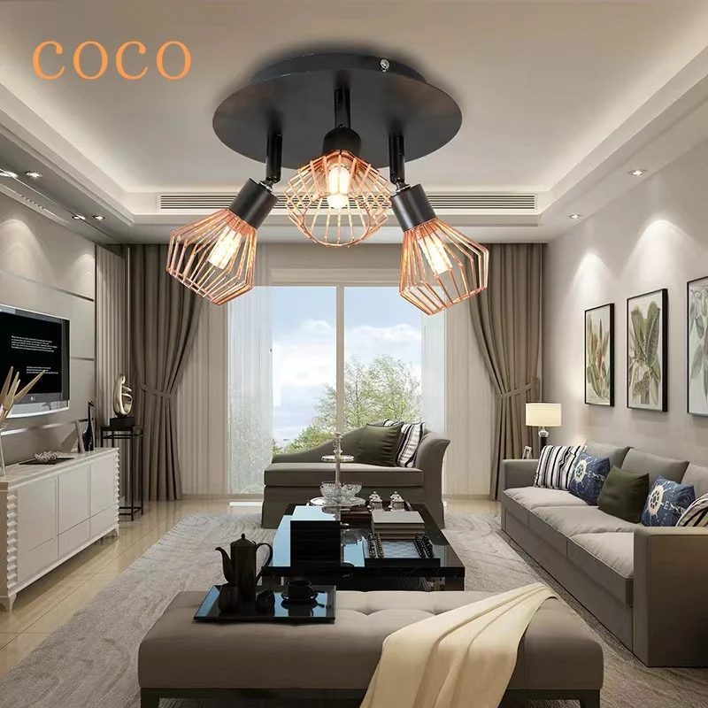 Новинка 2024 креативная люстра в стиле лофт потолочное освещение виде железной