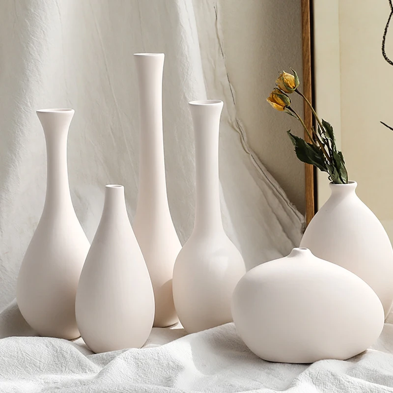 

Nordic Home Decor White Zen Vase Ceramic Vase Cachepot for Flowers Living Room Decoration Vase for Decoration Flower Pots