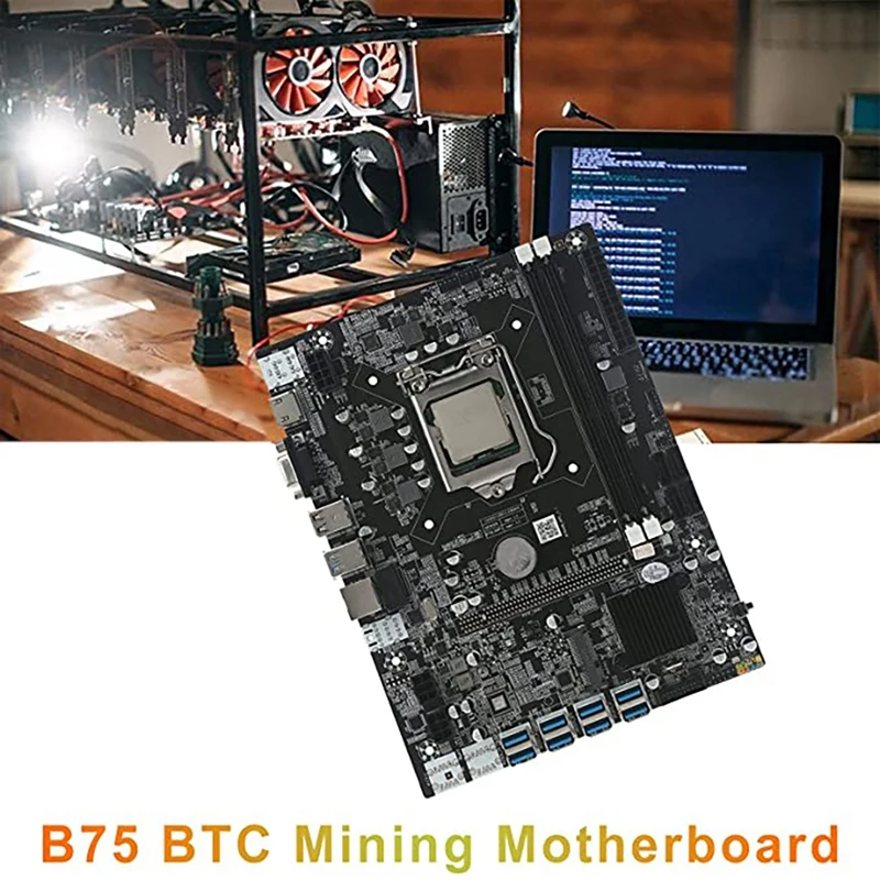 Материнская плата B75 8 GPU + процессор I5 3470 USB3.0 к PCIE 1X графический слот LGA1155 2X DDR3 RAM