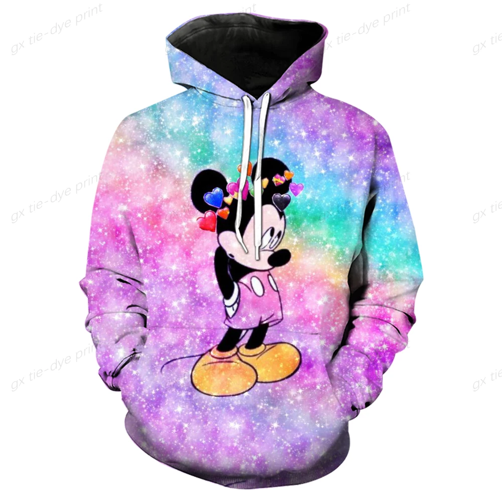 

Disney Women's Harajuku Hoodie Cute Mickey Mouse Hoodie Cartoon Top Long Sleeve Sweater Fashion Hooded Couple Outfit Hoodie