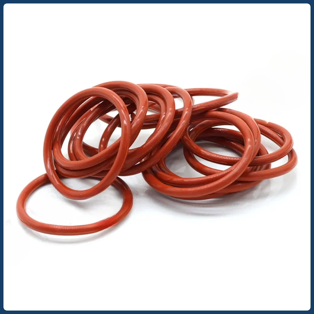 Красная силиконовая кольцевая прокладка толщиной CS 2,4/3,1/3,5/4/5 мм наружный диаметр 8 ~ 50 мм VMQ пищевое уплотнительное кольцо с изоляцией водонепроницаемая нетоксичная шайба