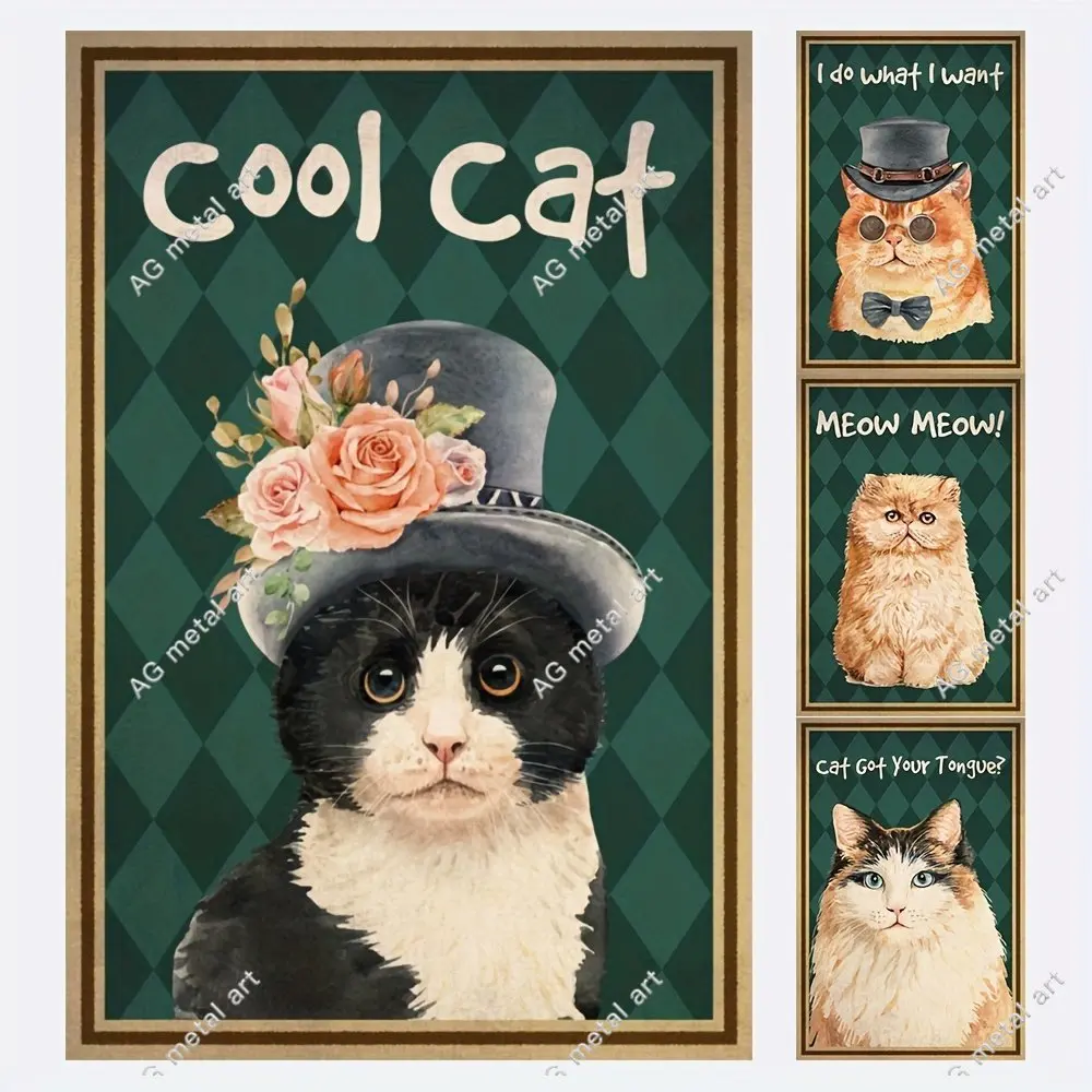 

Металлический постер, Цветочный декор, кошка, живопись, металлический знак, эстетика, фотография, жестяной знак, домашняя гостиная, магазин, настенное украшение