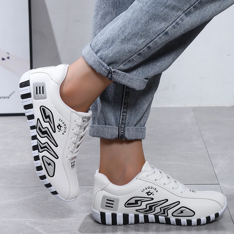 

Женские кроссовки, спортивная обувь, женская модная повседневная обувь для бега в полоску, со шнуровкой, яркая подошва, размер 41