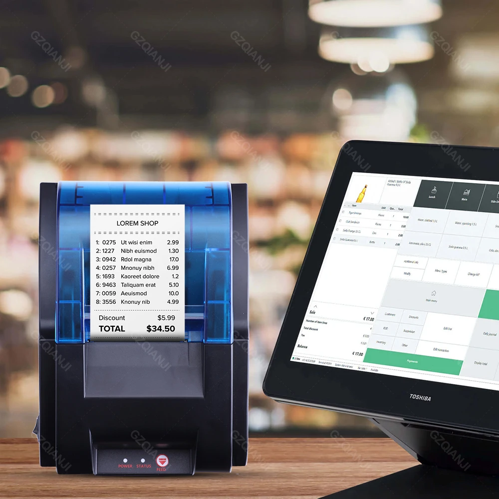 58 мм Термопринтер для ресторана портативный POS-терминал платеж бизнеса USB Bluetooth