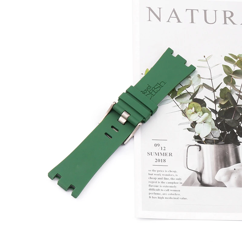 Watch accessories for AP 15703 Royal Oak Offshore Series 28mm needle buckle rubber Sport waterproof strap Unisex
