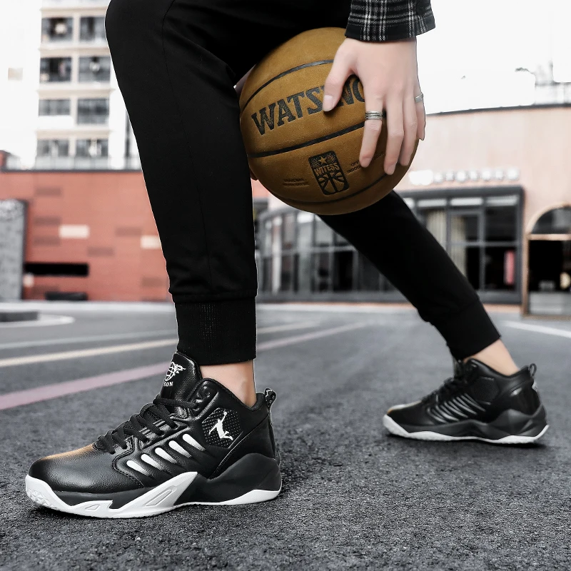 Mens Basketball Shoes Non-Slip Breathable Cushioning Wearable Steady Sports Shoes Gym Training Athletic Basketball Sneakers