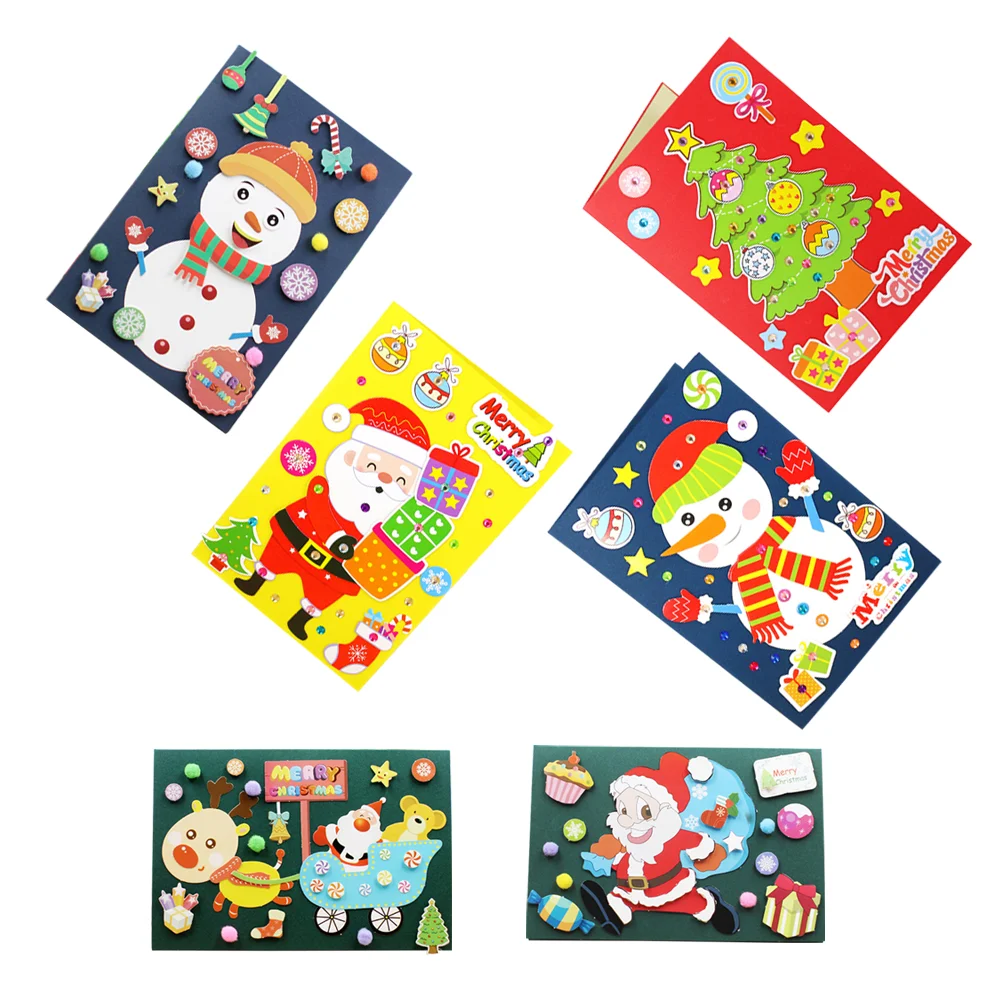 

6 Pack Christmas Cards Making Supplies Educational DIY Craft Materials for Kindergarten