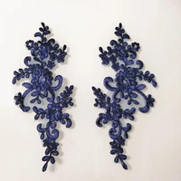 1pair embroidered applique fabric lace flower fabric wedding craft material needlework sewing clothes accessories