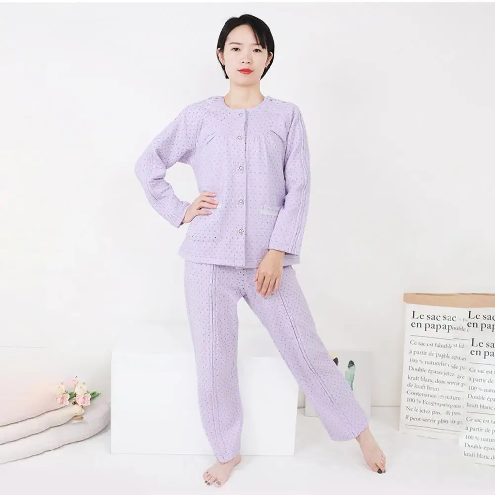 

Breathable Smooth Zipper Spring Autumn Nursing Pajamas Set Multiple Color Nursing Wear Comfortable for Female
