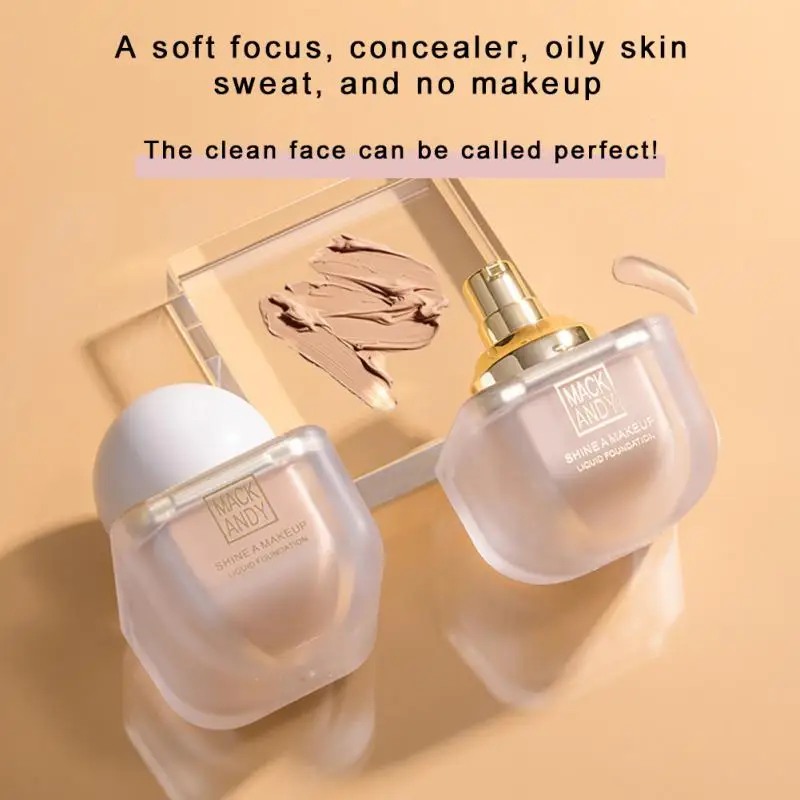 

MACK ANDY Liquid Foundation Cream Base Face Full Coverage Concealer Oil-control Easy To Wear Soft Matte Face Makeup Foundation