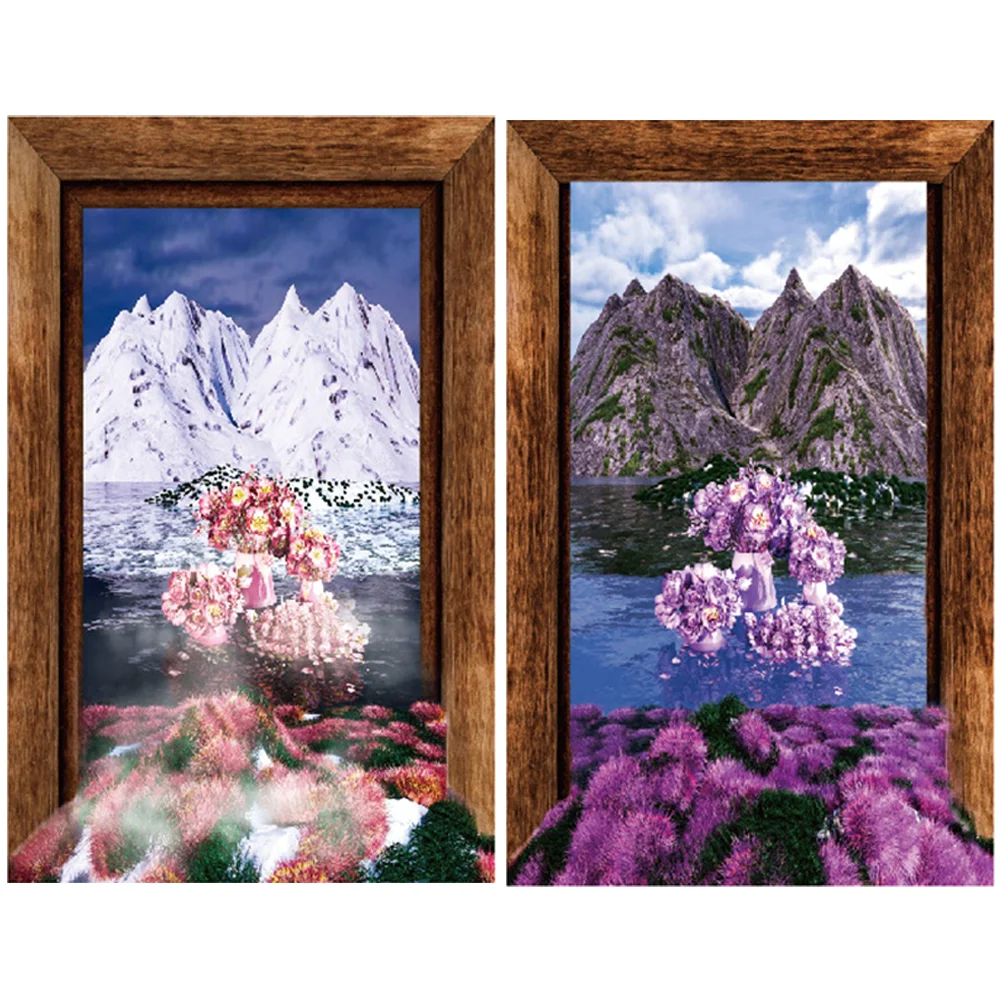 

Wall Sticker Window Landscape Stickers Decals Scenery Flower Decor Murals Windows Decal Floral Decorative Nature Faux Pvc Fake