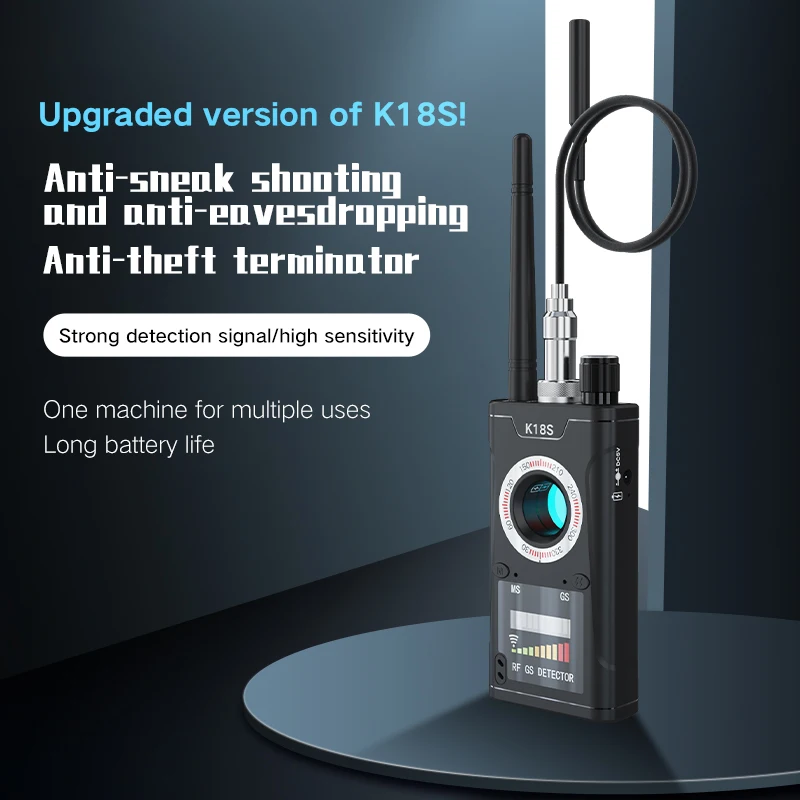 

K18s Detector Multifunctional Anti-spy GPS Signal Lens Tracker Detect GSM Finder RF Locator Tracker Detect Wireless Camera