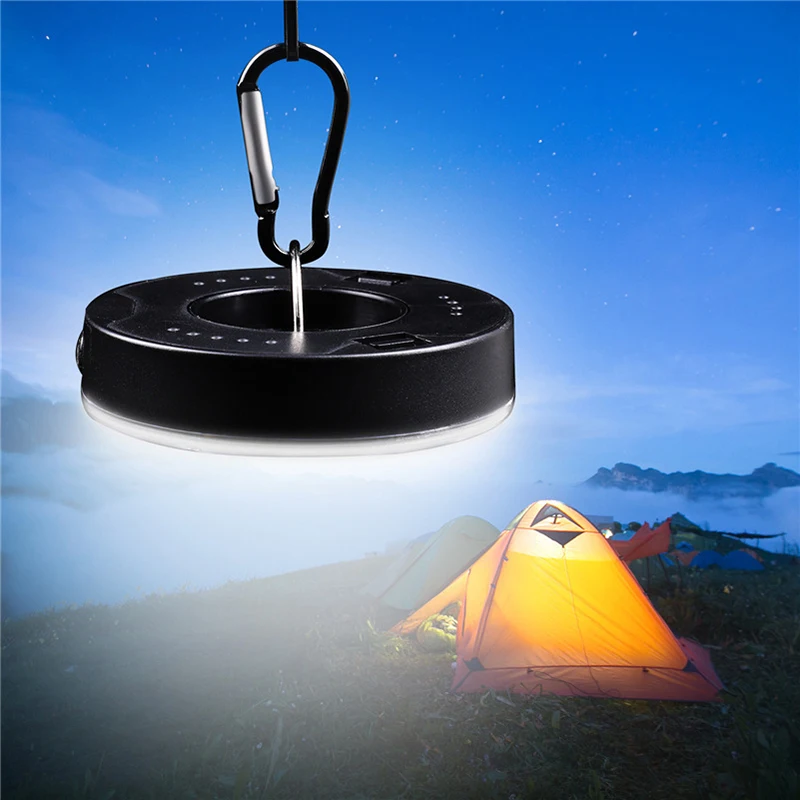 

Round Shape Camping Tent Light Hook Hanging Lamp Portable LED Lantern Flashlight