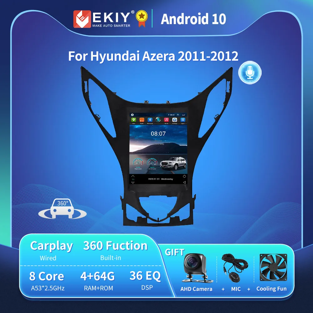 EKIY T6 для Hyundai Azera 2011-2012 автомобильный Радио Android 2Din мультимедийный плеер авторадио