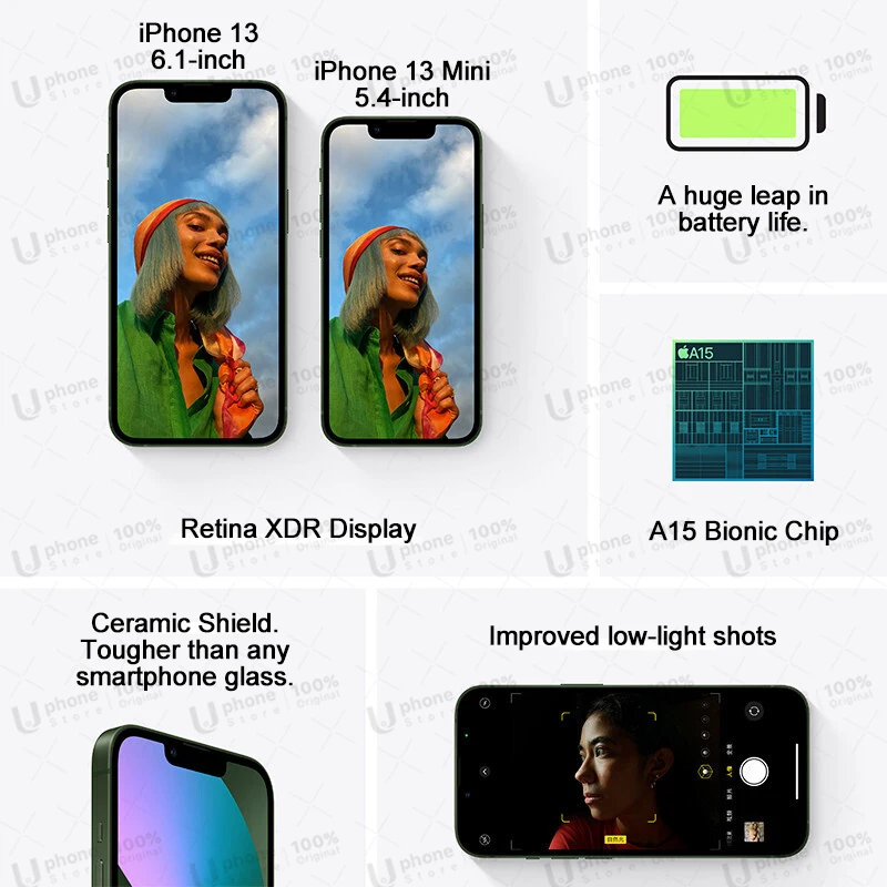НОВЫЙ смартфон Apple iPhone 13 5G 4ГБ + 128ГБ / 256ГБ 512ГБ 6.1'' Super Retina XDR OLED дисплей iOS 15 |