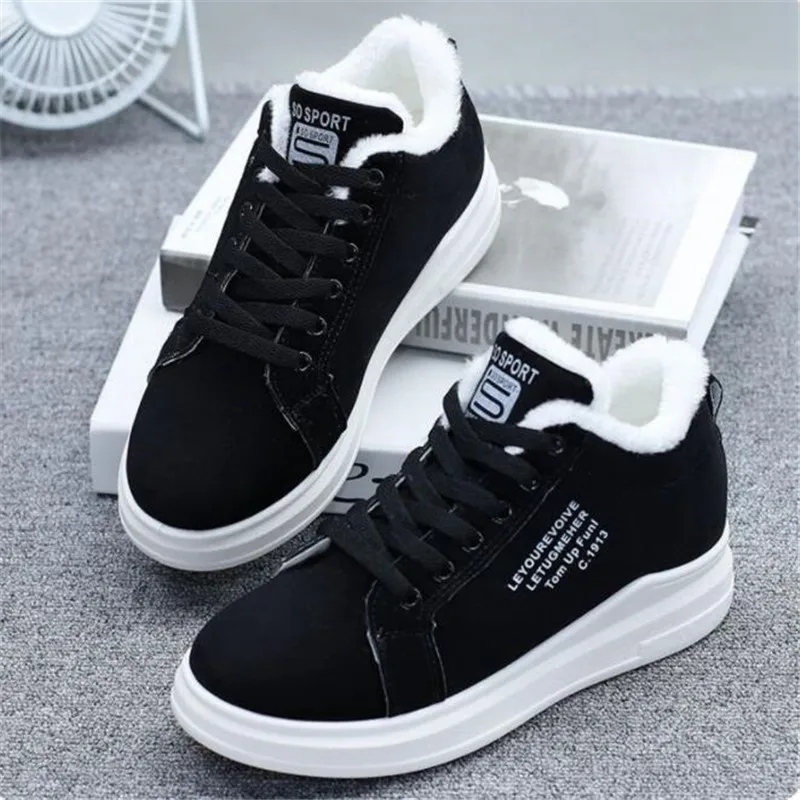 Winter Outdoor Women Shoes Warm Fur Plush Lady Casual Shoes Lace Up Fashion Sneakers Zapatillas Mujer Platform Snow Boots Mujer