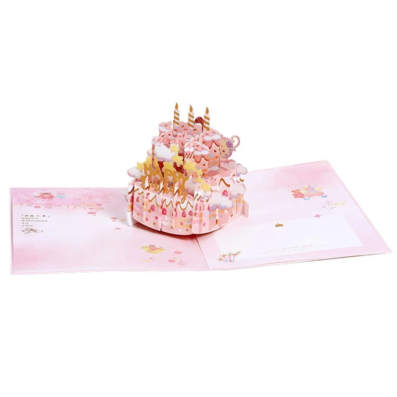 3D открытка на день рождения открытки ручной работы с выдвижным тортом