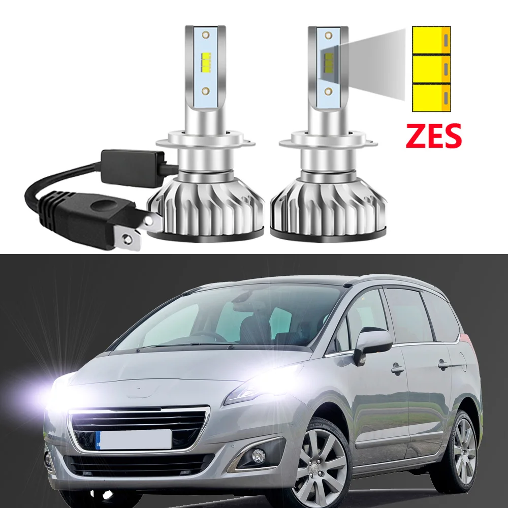 2Pcs For PEUGEOT 5008 2009-2017 H7 Car LED Headlight Bulbs High Low Beam Canbus No Error