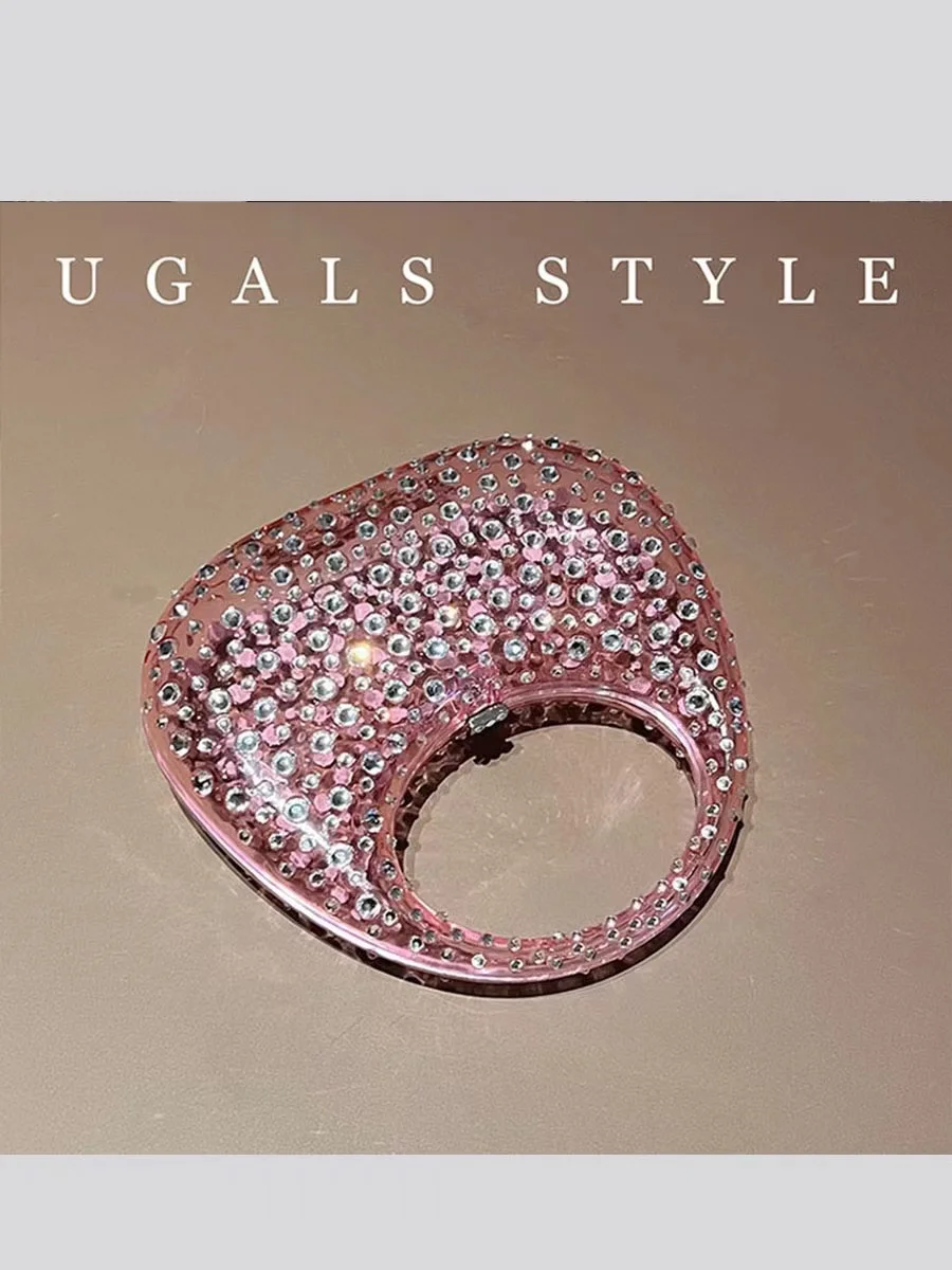 Luxury Designer Transparent Acrylic Women Handbag Crystal Shiny Rhinestones Diamonds Evening Bag Wedding Party Clutch Purse