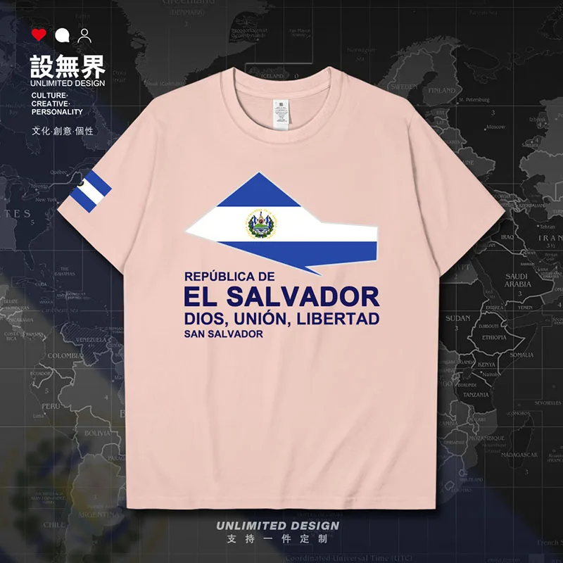 El Salvador SLV Map мужская футболка из хлопка с короткими рукавами спортивная модная