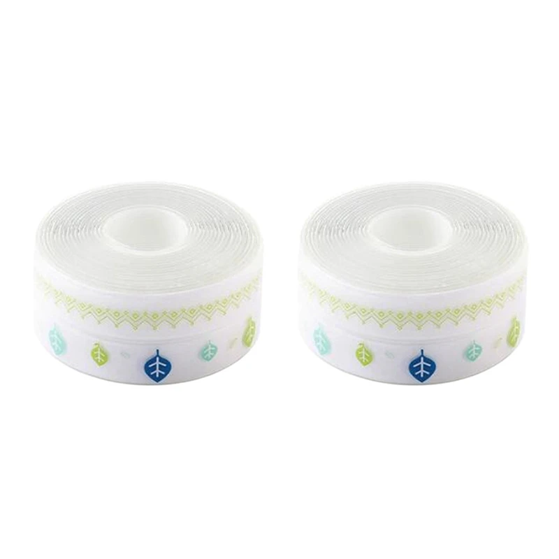 

2X Waterproof Tape Anti-Mildew Tape Cute Self Adhesive Sealing Caulk Strip Tape For Bathtub Kitchen Wall Edge Protect