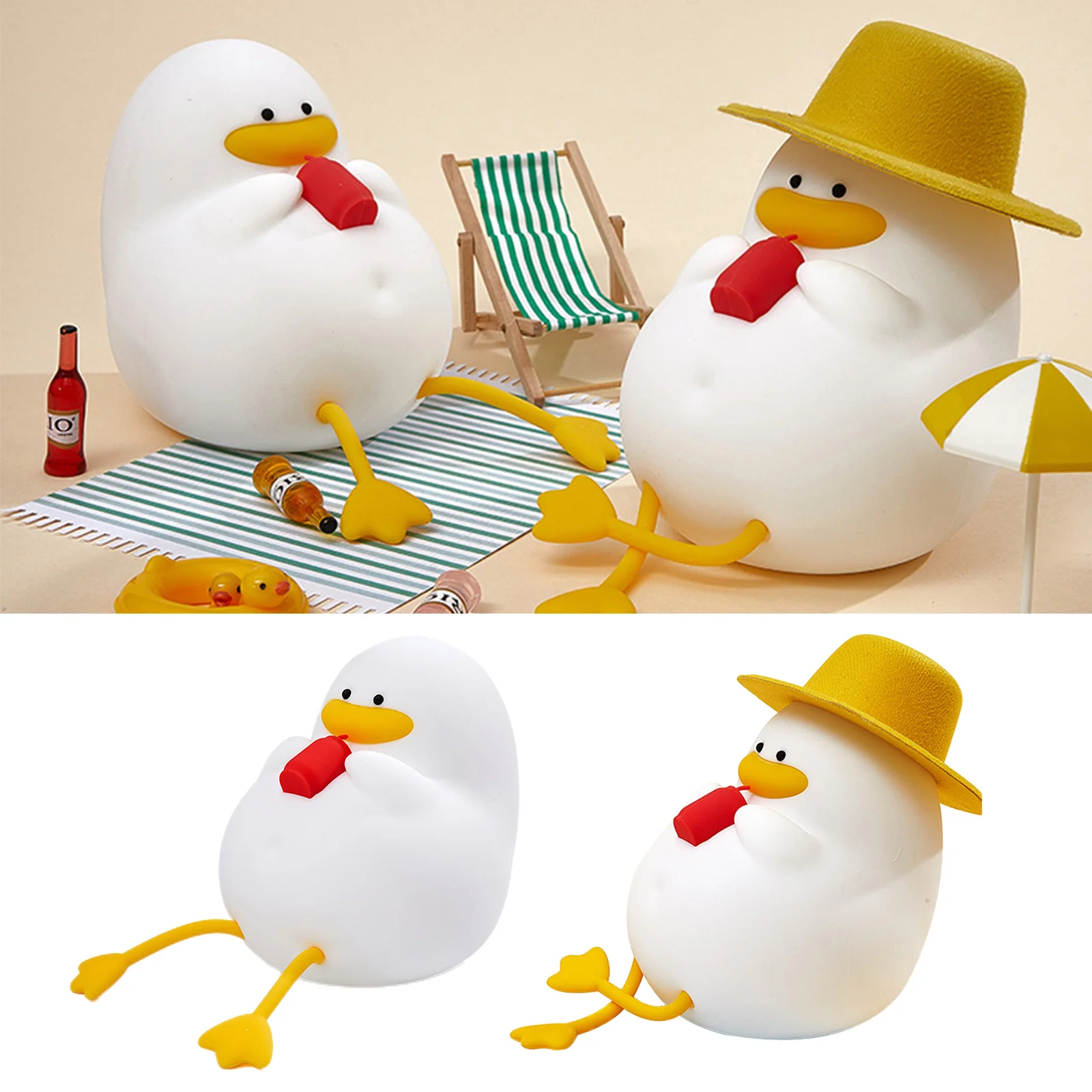 

Милые утята лампы 3-скоростные забавные светящиеся утяжки игрушки водонепроницаемый Настольный орнамент детский подарок на день рождения ...