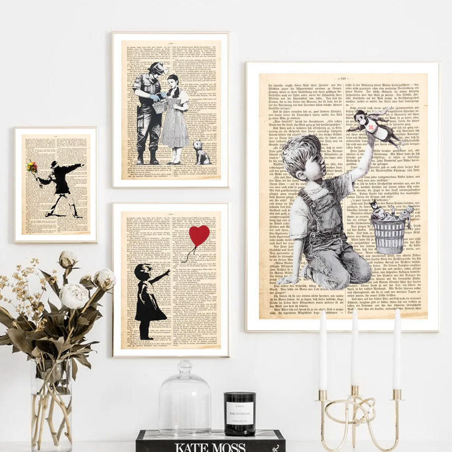 Настенная картина с изображением банки девочки воздушного шара собаки