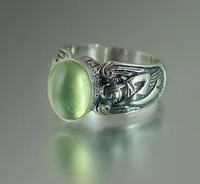 vintage silver color green stone virgin mary rings for womens anniversary ring moonstone crystal rings party jewelry