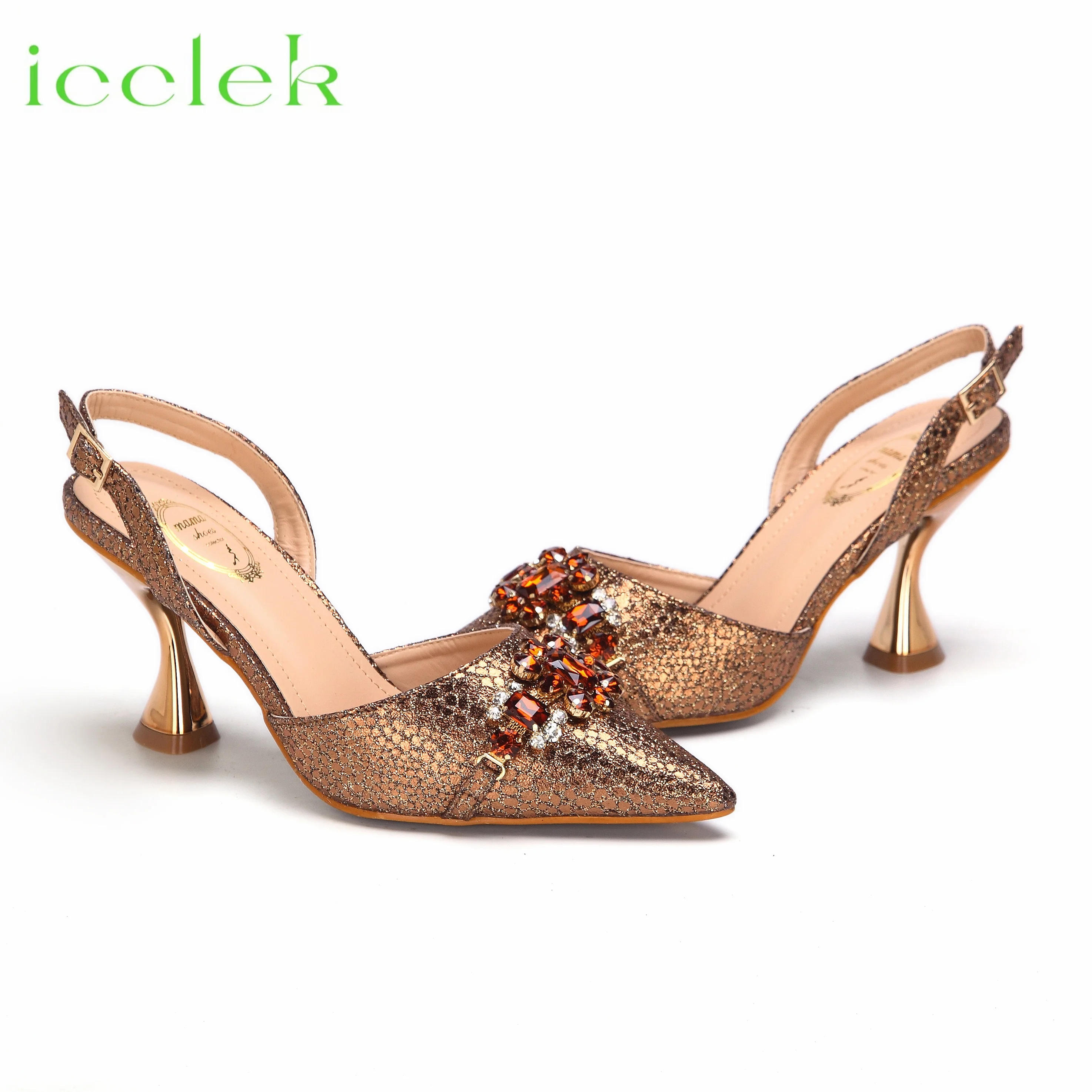 2024 новейший стиль INS кофейный цвет элегантный высокий каблук Нигерия популярный