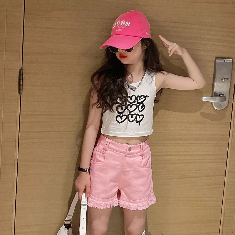 Роскошный летний детский костюм с шортами новый жилет без рукавов пальто для