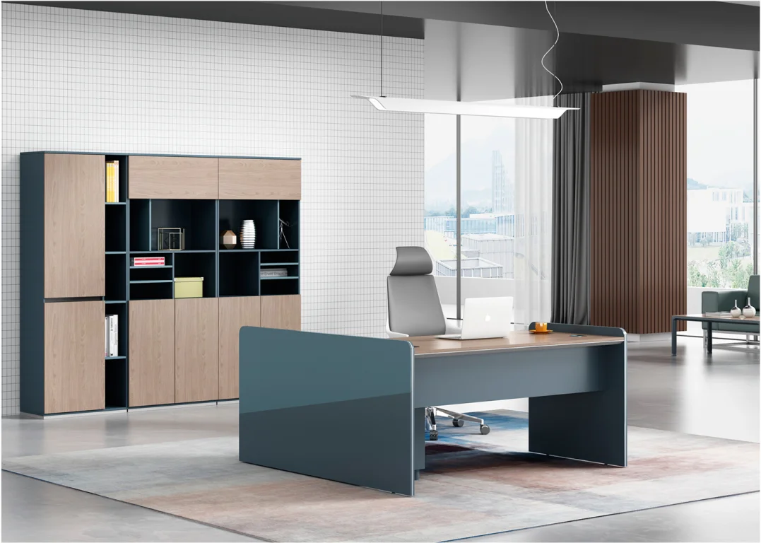 Прочная мебель стандартного размера MDF модульные l-образные модные офисные столы