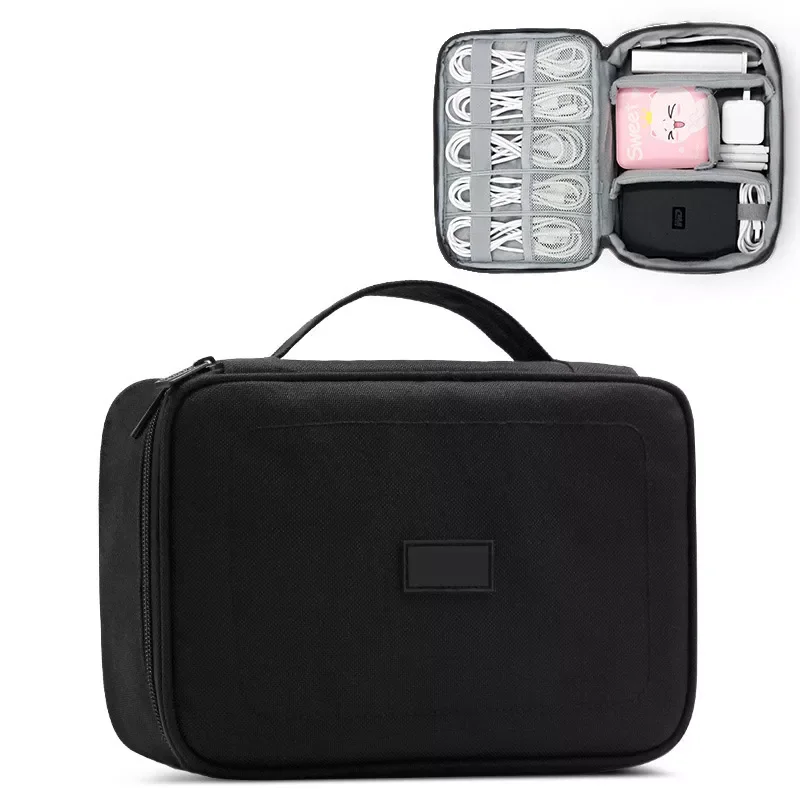 

Портативный органайзер для цифровых USB-гаджетов, Новый в кабельной сумке, зарядное устройство, провода, косметика, сумка для хранения на мол...