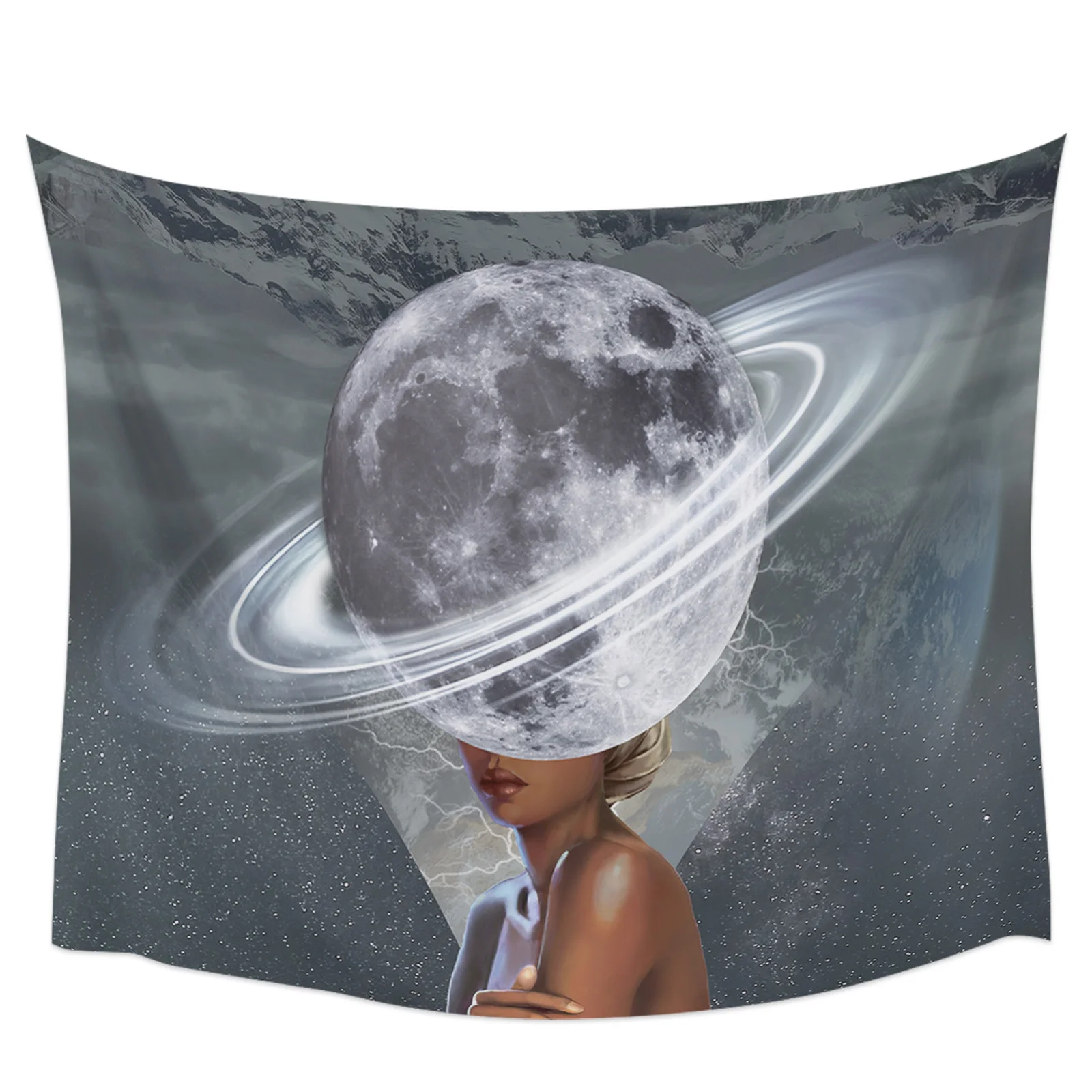 

Черная гобелен с Луной, настенная ткань, пляжное одеяло в стиле хиппи, украшение для гостиной, фон для спальни, ковер, тканевое покрытие