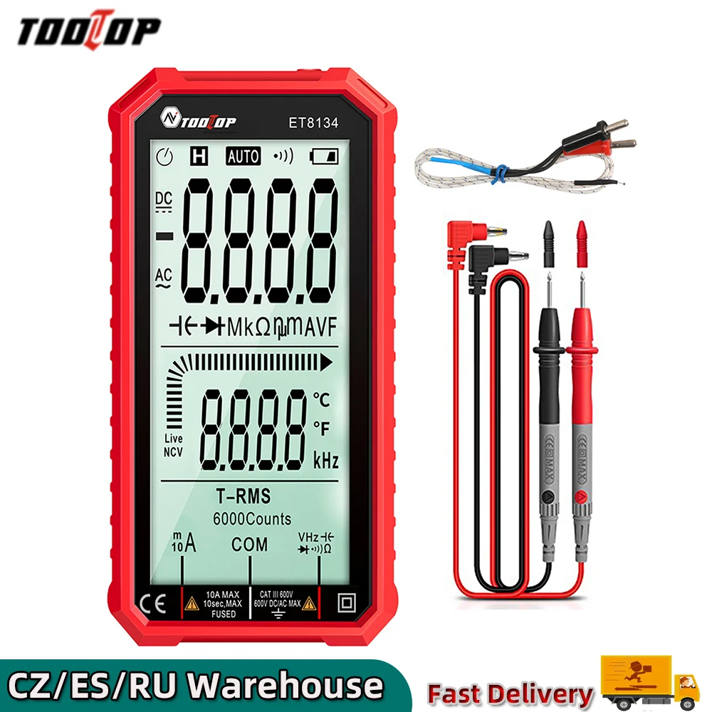 Цифровой мультиметр TOOLTOP ET8134 измеритель напряжения постоянного/переменного тока