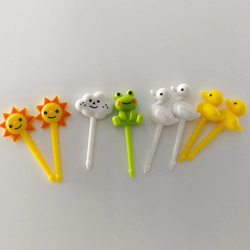 8pcsset Cartoon Fruit Fork собирает детские закуски десерт бенто сэндвич -зубочистки