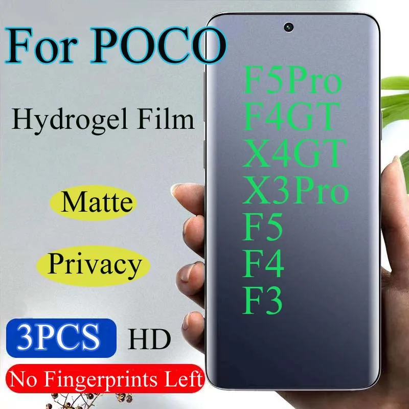 

X4GT F5Pro матовая Гидрогелевая пленка для POCO F5 Pro X3Pro Защитная пленка для конфиденциального экрана F4 GT F3 полное покрытие мягкая HD анти Peeping